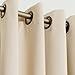 Blackout Curtain Beige Antique Brass Grommet Top Thermal Insulated 108 Inch Length Pair