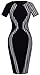 HOMEYEE Women's Vintage Short Sleeve Colorblock Illusion Cocktail Dress B315
