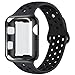 ADWLOF Compatible with Apple Watch Band with Case 42mm, Silicone Replacement Strap with Screen Protector Cover for Wristband for iWatch Series 3/2/1, Nike+, Sport, Edition,S/M,M/L,Anthracite Black