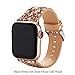 Moonooda Bling Watch Band Compatible with Apple Watch Bands 38mm 40mm 42mm 44mm Cute Women Glitter Sparkle Wristband Girl Smartwatch Band Strap Compatible with Iwatch Series SE 6 5 4 3 2 1, Rose Gold