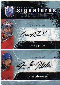 2007-08 Be A Player Signatures Duals #2SPP Carey Price Tomas Plekanec Autograph Card - Montreal Canadiens