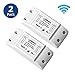 Mini Wifi Smart Switch 2 Pack, Larkkey Remote Control Wifi Switch FCC Certified and Compatible with Elexa, No Hub Required Module ABC Shell Outlet for DIY Smart Home