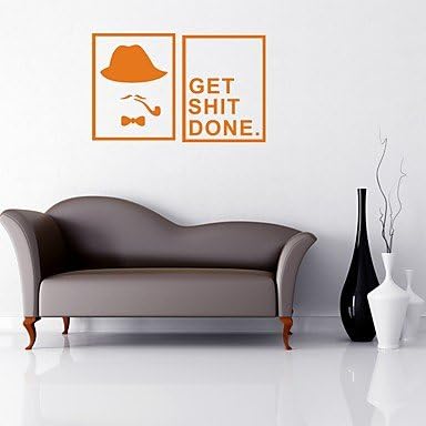 DIY Wall Stickers Wall Decals GET SHIT DONE PVC Wall Stickers 4030cmX2,Orange