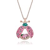 superchic Cute Pink Ladybug Beetle Pendant Necklace