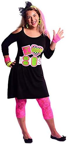 Women's Black I Love The 80's Cold Shoulder Dress