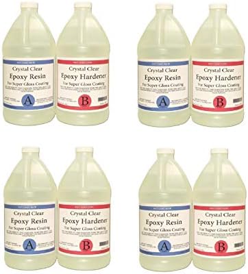 EPOXY Resin Crystal Clear 1 Gallon Kit. for Super Gloss Coating and TABLETOPS (4)