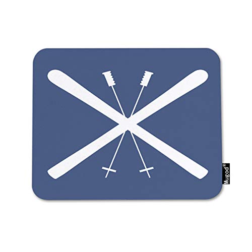 Mugod Mousepad Skiing Skis Navy Live Print Anti-Slip Natural Rubber Gaming Mouse Pad Rectangle Mouse Pads for Computers Laptop 7.9x9.5 Inches