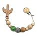 Amyster Baby Pacifier Clip Wooden Cactus Teether Eco-friendly Teething Crochet Beads Chew Nipple Folder Shaped Rattle Christmas Gift (Cactus)