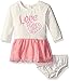 Kensie Baby Girls' French Terry and Tulle Dress, Vanilla, 24M