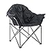 ECOLINEAR Folding Saucer Moon Chair Portable Club Fur Seat (Black)