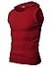 H2H Mens Hooded Sleeveless T-shirts RED US S/Asia M (JPSK05)