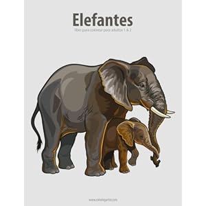 Elefantes libro para colorear para adultos 1 & 2 (Spanish Edition)