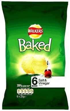Walkers Baked Salt and Vinegar Crisps 6 Pack 150g by Walkers Crisps [Foods]