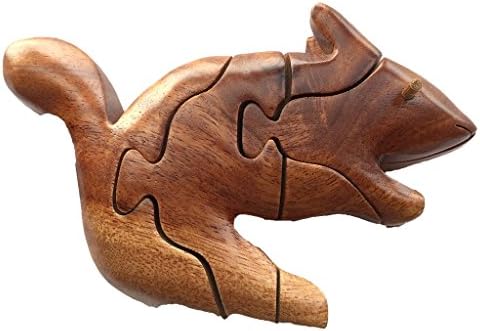 Happy Pierrot Animal Simple 3D Wooden Puzzle (Squirrel)