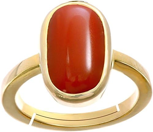 BigMart Boy's Red Coral Ring, Free Size, Moonga 4.25 - 5. Ring-Original Cultured Natural & Top Quality (Red Coral)