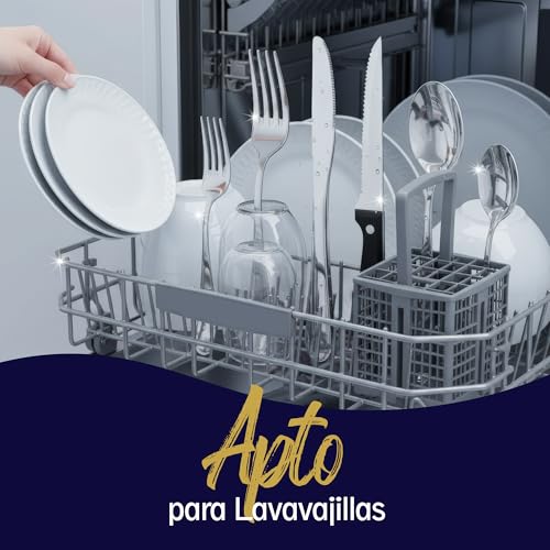 Juego de Cubiertos de 48 Piezas en Acero Inoxidable | Cubiertos Resistentes y Elegantes para Hogar, Cocina o Restaurantes