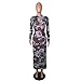 Recious Womens Sexy Long Sleeve Turtleneck Floral Printed See-Through Bodycon Party Clubwear Dress