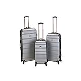 Silver Lightweight Spinner Wheeled Briefcase, Solid