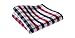 HISDERN SetSense Men's Plaid Jacquard Woven Self Bow Tie Set One Size Red / Blue
