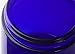 JUVITUS 4 oz / 120​ ​ml Cobalt Blue Glass Straight Sided Jar with Black Smooth Lid (​6 pack)