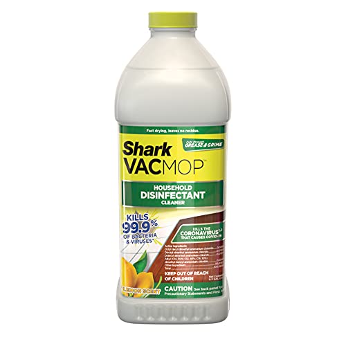 Shark VACMOP Household Disinfectant Cleaner Refill 2L Bottle, Compatible with VM252 & VM180, Cleans & Disinfects Sealed Finished Floors, Stone, Laminate & Tiles, Lemon Scent, VCD60
