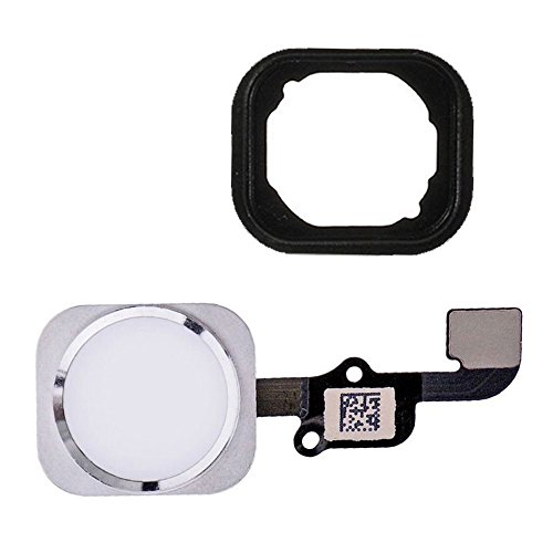 Johncase OEM Home Button Flex Ribbon Cable Assembly w/Rubber Gasket Replacement Part Compatible for iPhone 6s / 6s Plus (Silver)