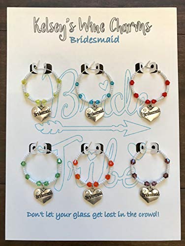 Bridesmaid Wedding Party Theme Wine Glass Charms