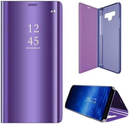 Ldea Samsung Galaxy Note9 2018 Case, Luxury Clear View Standing Mirror Flip PC+PU Cover