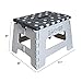 ORGALIF Heavy Duty Folding Step Stool with Anti Slip Dots and Strong Support Stepping Ladder for Kids and Adults (White-Gray)