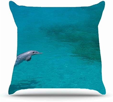 Throw Pillowcase 18 X 18 Inches Cotton Pillowcases Decorative Pillow Cover Case with Hidden Zipper Cushion Covers - Animals dolphin shallow water s swim For Car