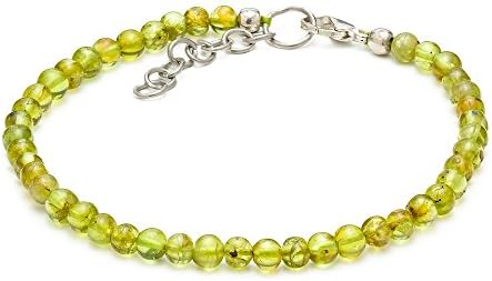 Mystic SelfPeridot Bracelet - Handmade Natural Green Gemstone Beaded Crystal Healing Chakra Women Men Girls August Birthstone Stress Relief Jewelry Gift