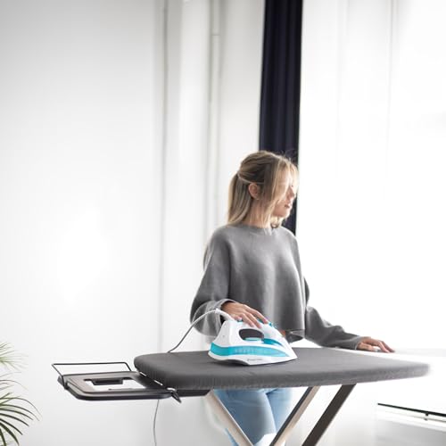 GoldVIP XXL Professional Ironing Board 130 x 47 cm – For Boiler Iron, Lightweight Anodised Aluminium and Stable Structure – Height Adjustable – Made in Europe