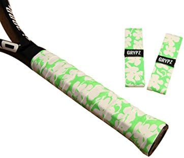 GRYPZ Aloha Racket Grip, 2-pack - Replacement overgip for Tennis, Squash, Badminton, Racquetball, Pickleball - Blue, Purple, Green - Look Good. Play Better.