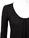 JJ Perfection Women's Pleated Scoop Neck Long Sleeve T-Shirt Blouse Top