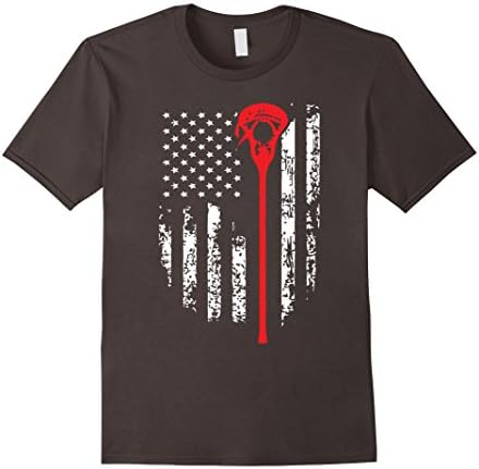 Men's Lacrosse American Flag T-Shirt Small Asphalt