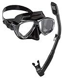 Cressi Marea and Dry Snorkel Combo Set with Carry Bag, Made in Italy