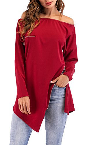 Mystry zone women s off the shoulder top blouse irregul…