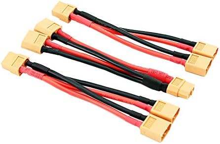 BDHI 3pcs XT60 Parallel Battery Connector 2-Male to 1-Female Adapter Cable for RC Multicopter Quadcopter(BDHI-31)