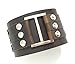 CEBUY Both Men and Women Style Cool Wide Big Buckle Rivet Genuine Leather Cuff Wristband Bracelet Bangle (Brown)