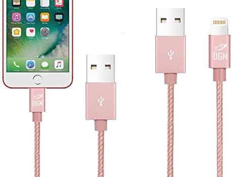 DGN Gadgets iPhone Cable 6 FT Nylon Braided Lightning Charger to Cable Data Syncing Cord Compatible with iPhone 7/7 Plus/6S/6S Plus,SE/5S/5,iPad,iPod Nano (6 Feet - Rose Gold)