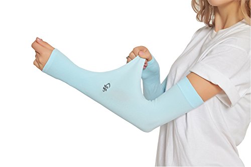 HOPESHINE Arm Cooling Sleeves UV Sun Protection Arm Sleeves for Cycling, Driving, Outdoor Sports, Golf, Basketball Sleeves for Men&Women to Cover Arms (5-Pairs Black+White+Grey+Dark Grey+Blue) - Thumbnail 2