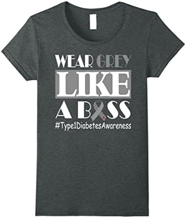 Womens Wear Grey Like a Boss Shirt diabetes awareness Shirt Medium Dark Heather