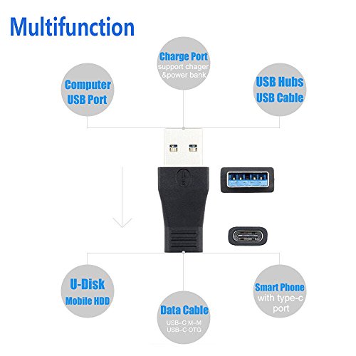 VikTck 2 Pack USB-C USB 3.1 Type C Female to USB 3.0 A Male Adapter Converter Support Data Sync & Charging - Thumbnail 6