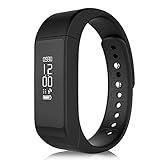 FenYi Bluetooth Wristband Wireless Pedometer Tracker Sports Bracelet OLED Display Smart Band Waterproof Wrist Watch For Android And IOS (black)
