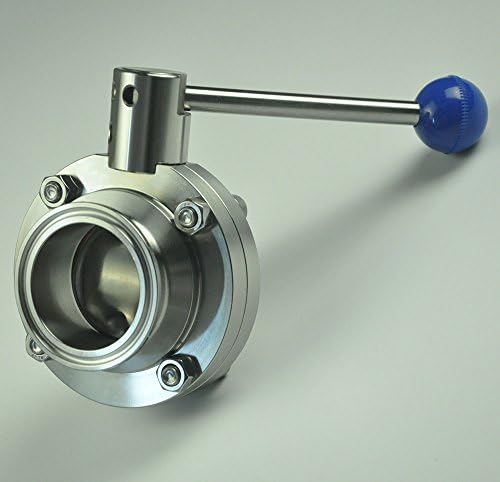 3" OD: 91MM Sanitary Butterfly Valve Tri Clamp Clover, Silicone Gasket, with 2ptfe gasket, with 2clamp Stainless Steel 304