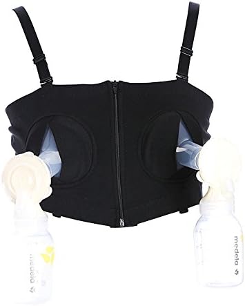 Ying Te Kai Hands Free Breastpump Bra Adjustable Nursing Bra For Baby (m, Black)