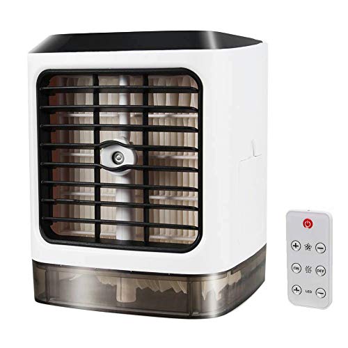 Wulidasheng Portable Air Conditioner Cooler Fan,Desktop Mini USB Air Conditioner Fan Cold Cooling Misting Humidifier Purifier for Home Room Office, Mini Desk Fan with Remote Control