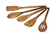 Viable Creations Handcrafted Bamboo Wooden Spoons with Cotton Muslin Bag - Set of 5