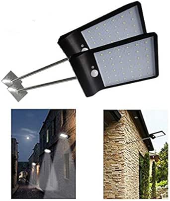 DiDoDs 2 unidades de luces solares para canalones de pared con barra de