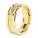 100S JEWELRY Tungsten Ring for Men Wedding Band Gold Brick Pattern Brushed Beveled Edge Size 6-16